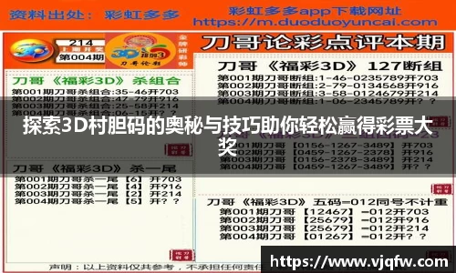 探索3D村胆码的奥秘与技巧助你轻松赢得彩票大奖